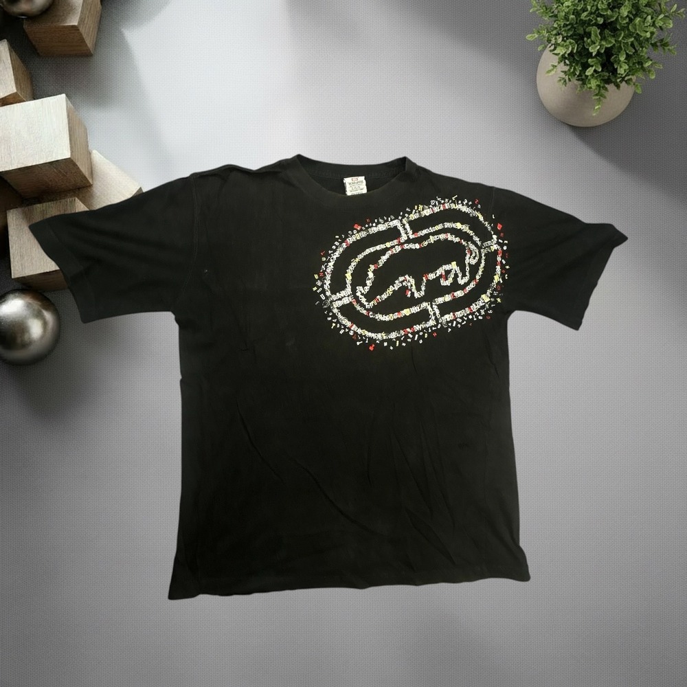 Vintage Ecko Unltd Rhino Graphic T-Shirt Black Y2K Skater Streetwear Size L